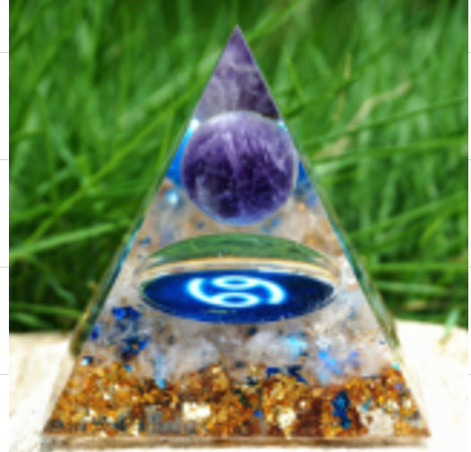 Twelve Zodiac Crystal Ball Stone Pyramid Resin Ornament