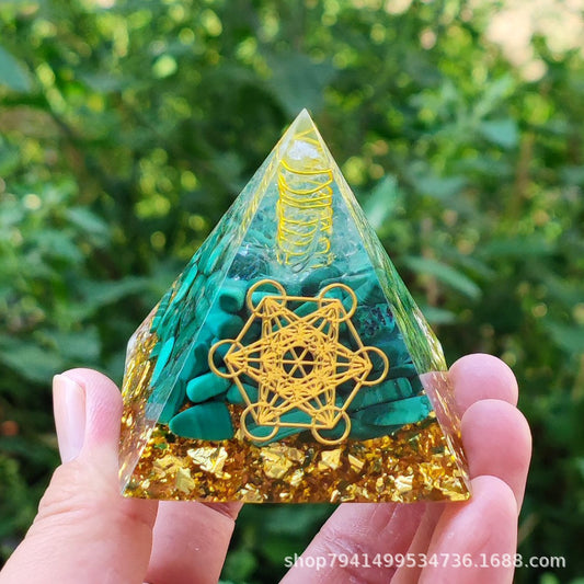 Crystal Ball Fragment Pyramid Home Craft Resin Ornament
